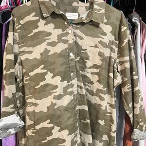 Camo button up